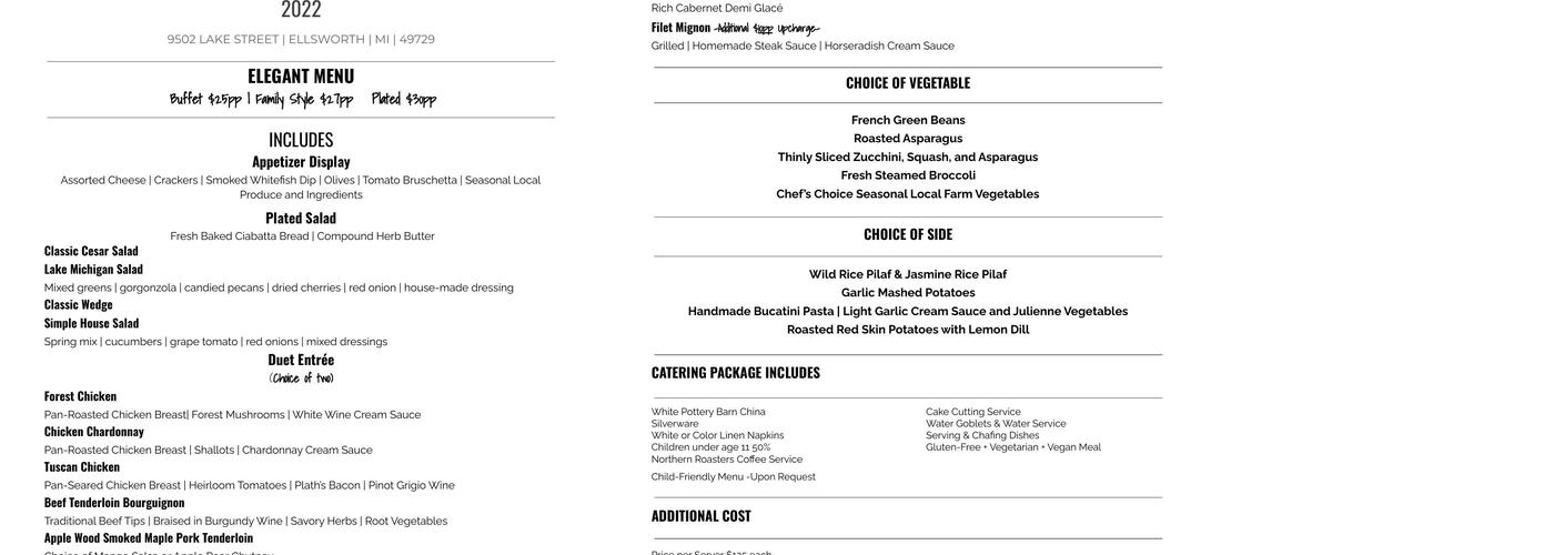 A Matter Of Taste at Tapawingo Menu