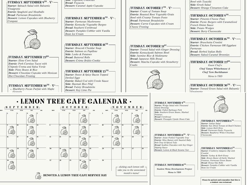 Lemon Tree Cafe Menu