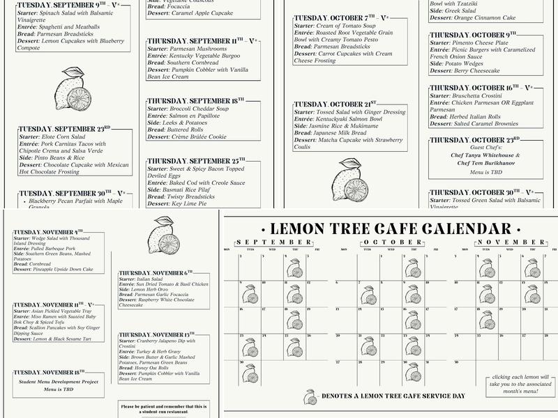 The Lemon Tree Menu