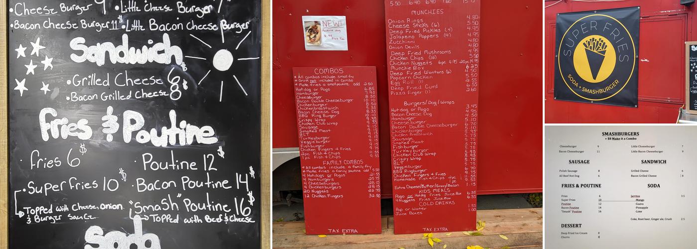 SuperFries + Smashburgers Menu