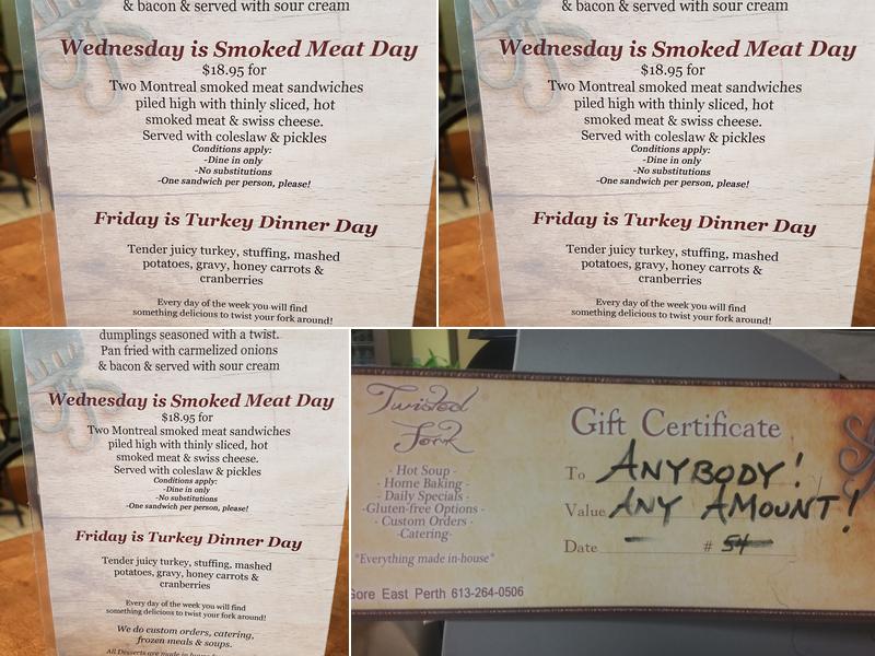 The Twisted Fork Cafe Menu