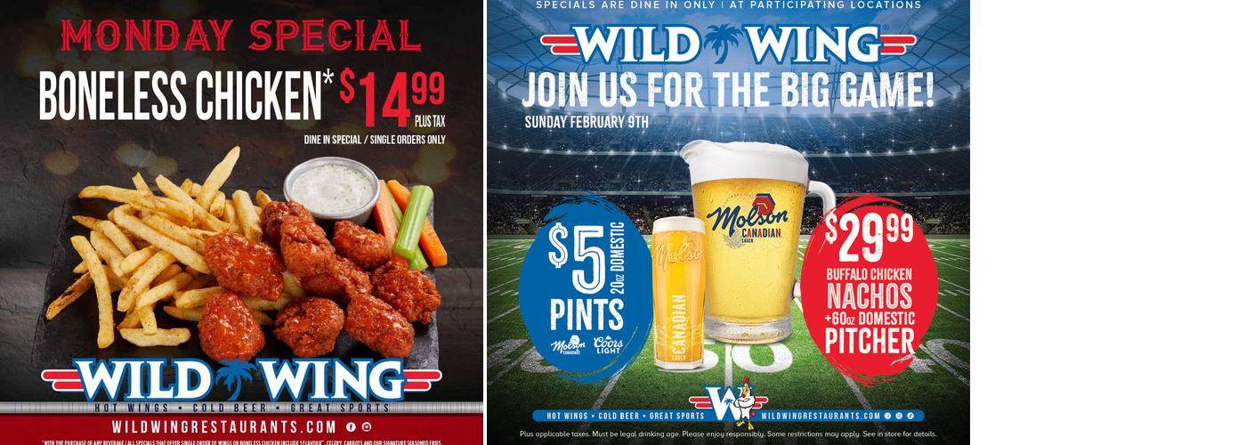 Wild Wing Menu