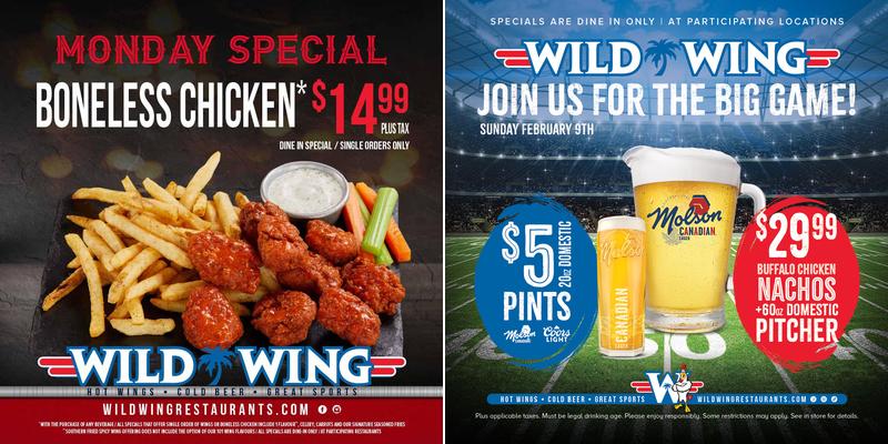 Wild Wing Menu