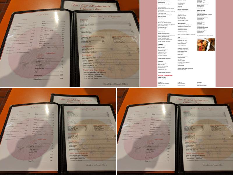 Far East Chinese Restaurant Menu
