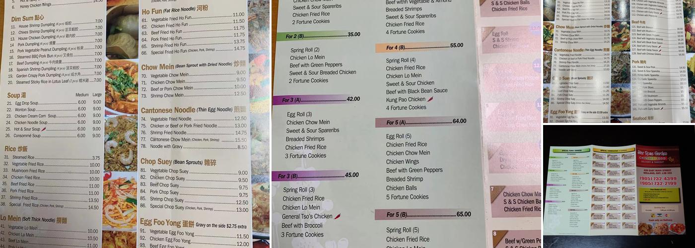 Star Rose Garden Restaurant Menu