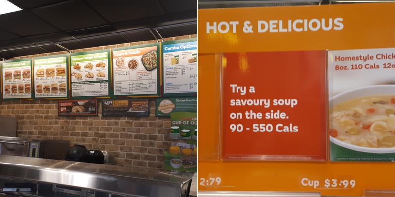 Subway Menu