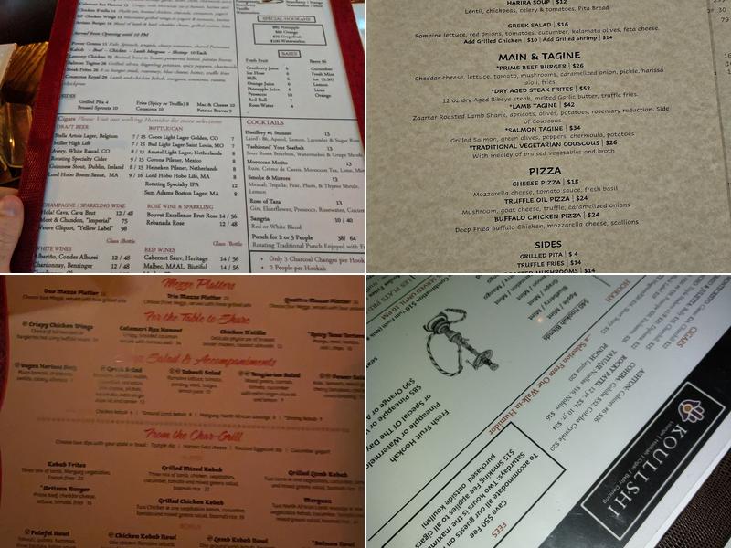 Tangierino Restaurant Menu
