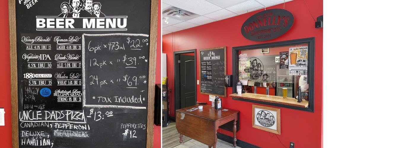 Black Donnellys Brewing Co Menu