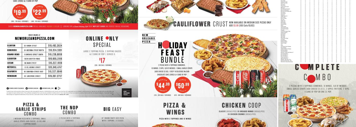 New Orleans Pizza Menu