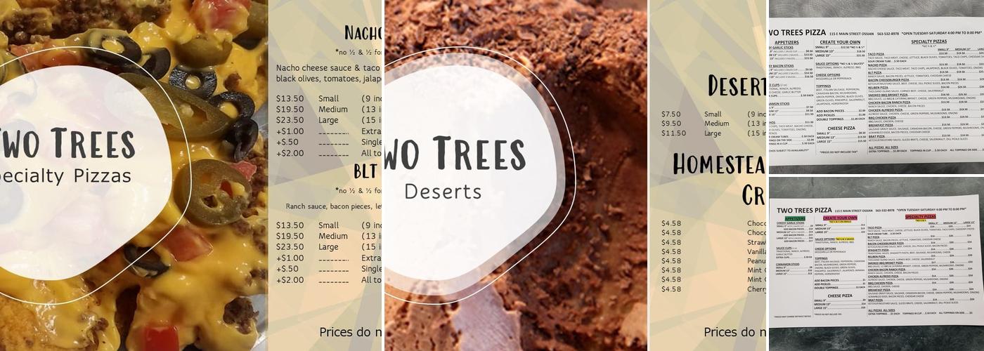 Two Trees Pizza Menu