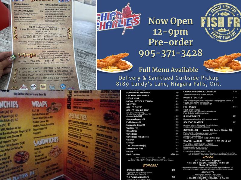 Chip n Charlie's Eatery & Bar Menu