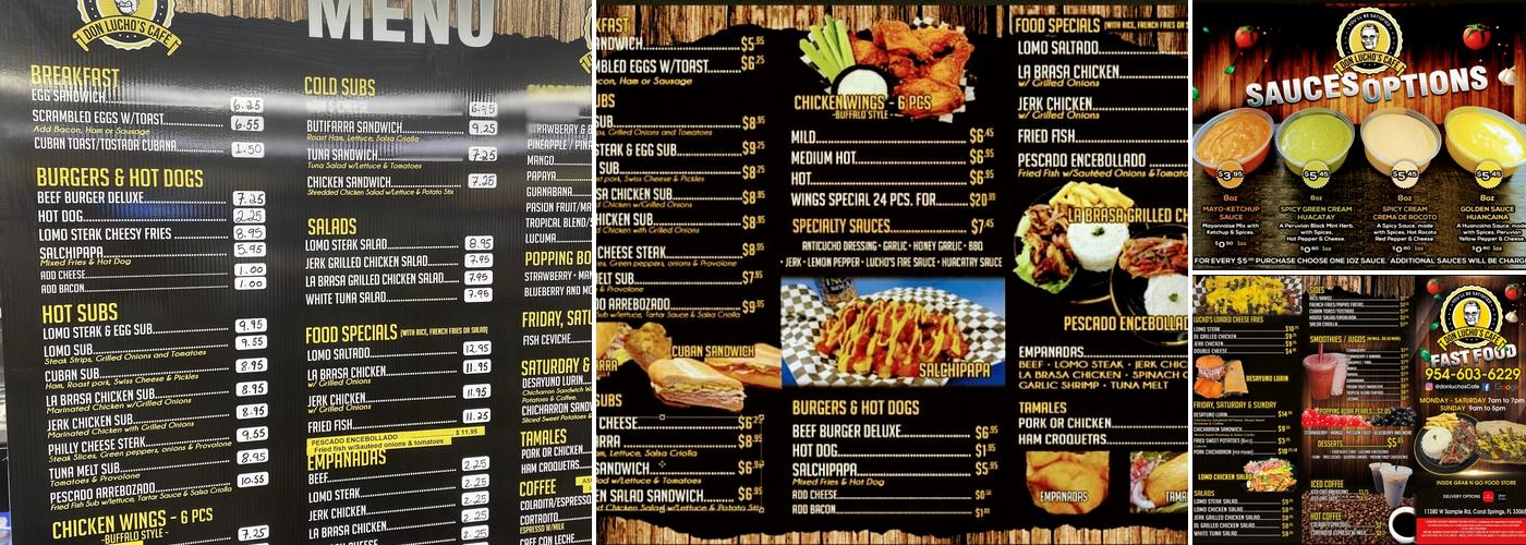 Don Luchos Cafe Menu