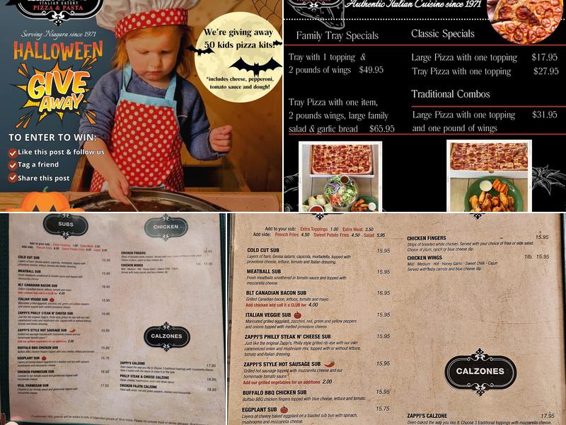 Zappi's Pizza & Pasta Menu