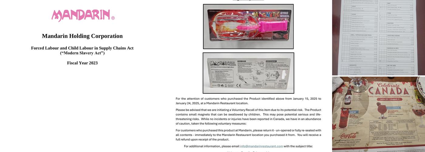 Mandarin Restaurant Menu