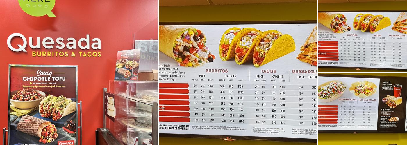 Quesada Burritos & Tacos Menu