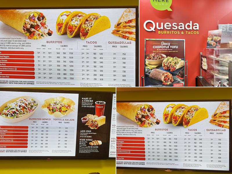 Quesada Burritos & Tacos Menu