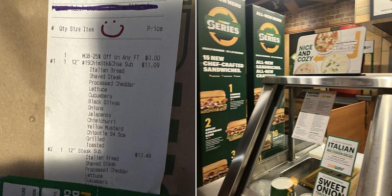 Subway Menu