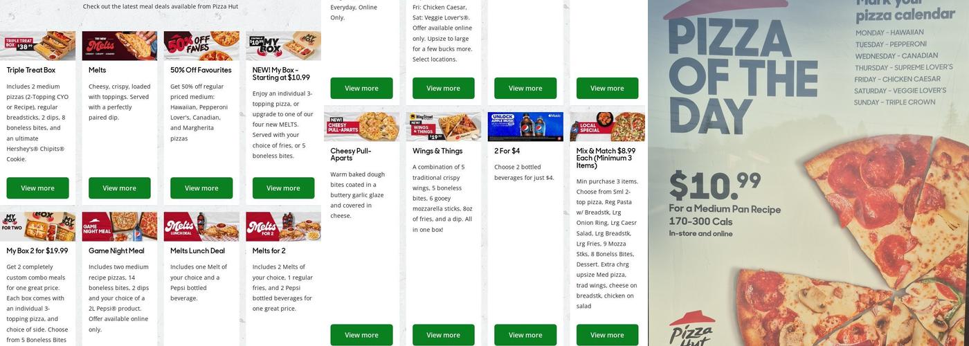 Pizza Hut Menu