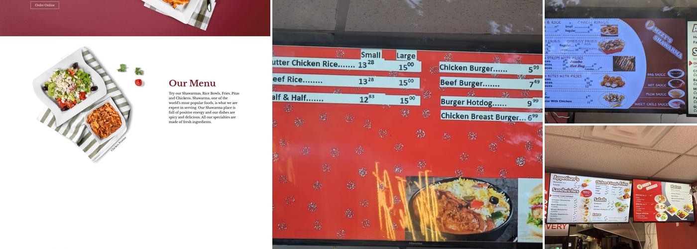 Omzzy's Shawarma Menu