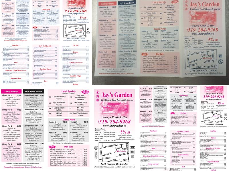 Jay's Garden Menu