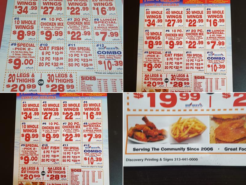 Nu Wayz Fish & Chicken Menu