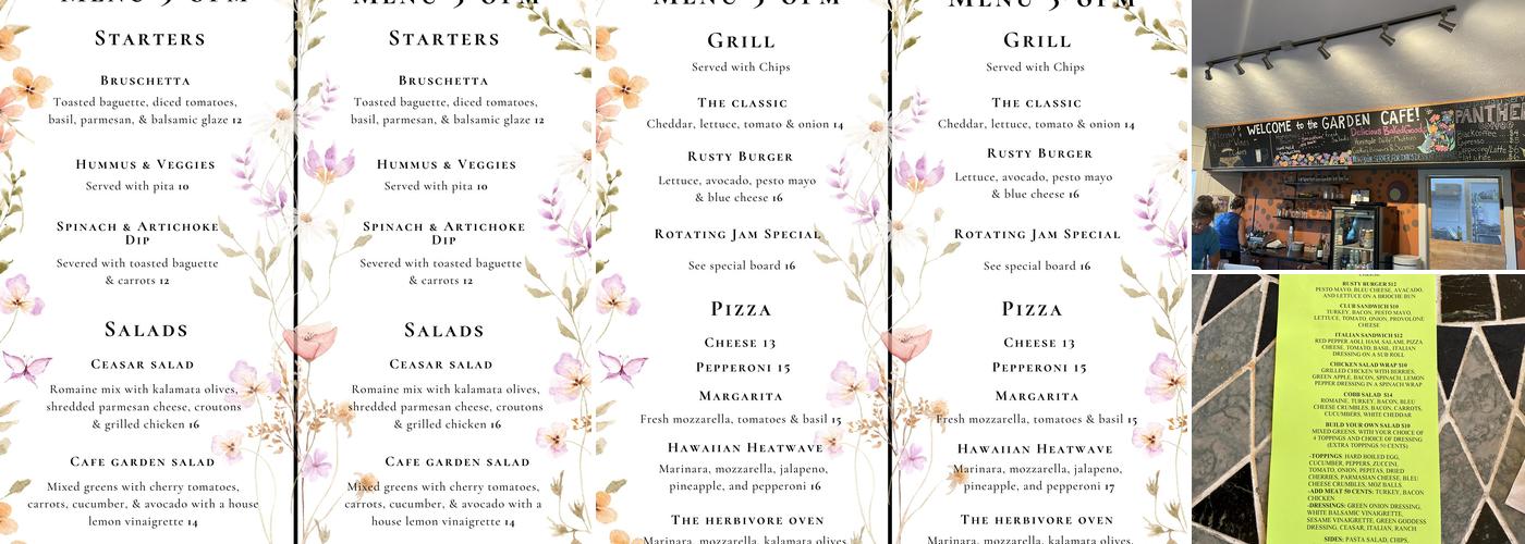Garden Cafe Menu