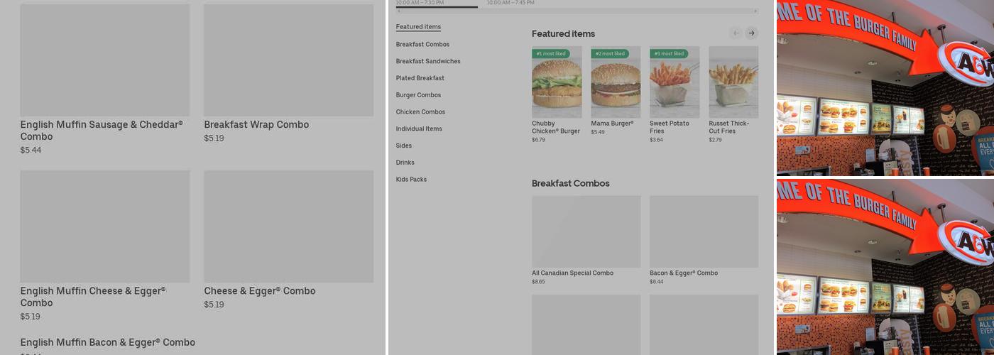 A&W Canada Menu