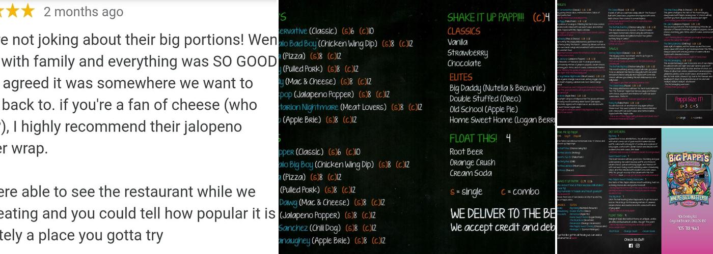 Big Pappi's Menu