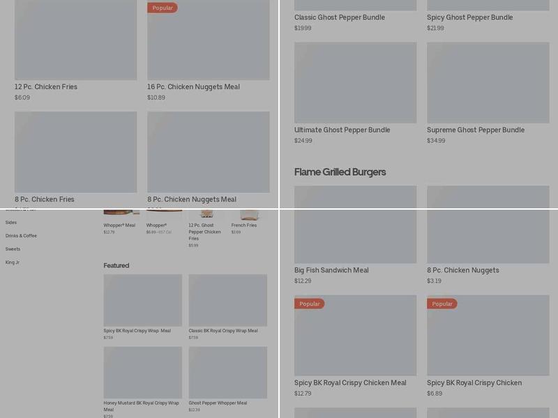 Burger King Menu