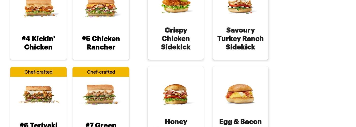 Subway Goderich Menu