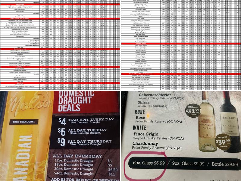 Chuck's Roadhouse Bar & Grill Menu