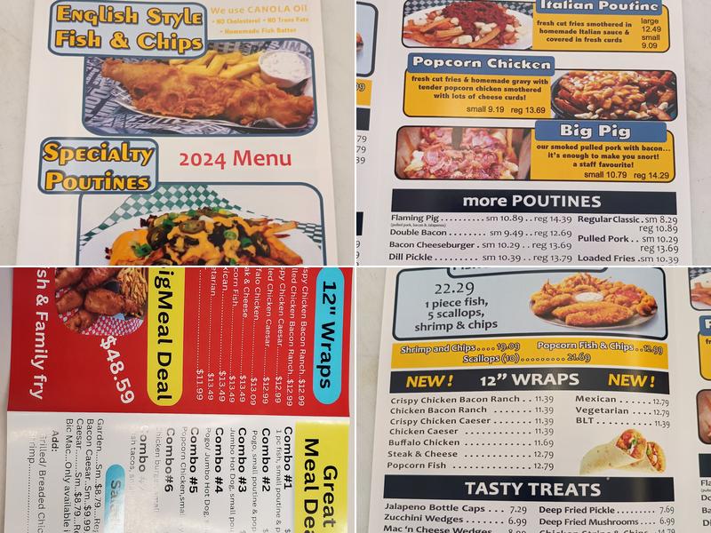 Tim's Fish & Chips and Poutine Menu