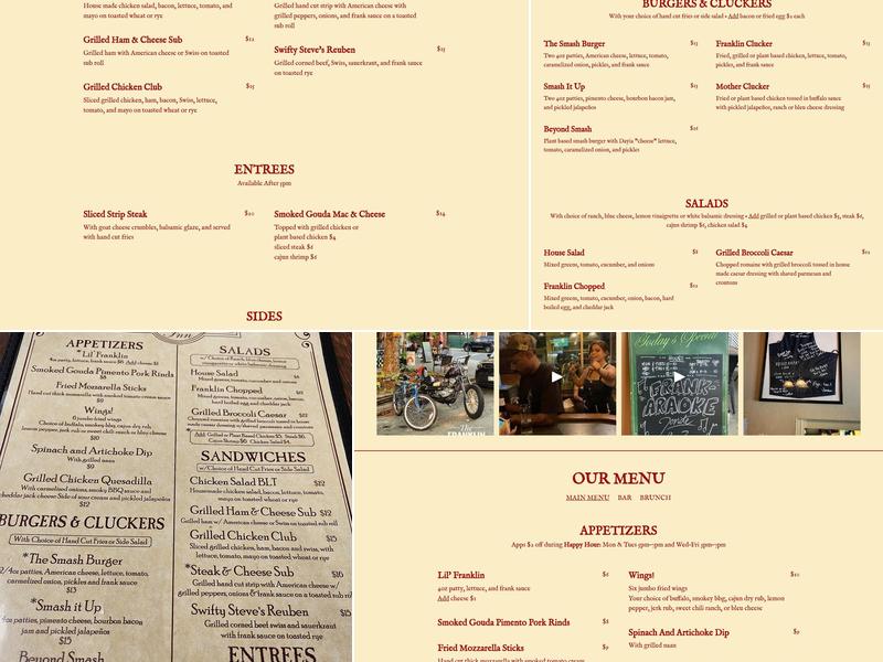 The Franklin Inn Menu