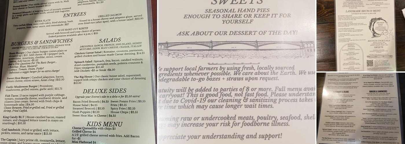 St. Nicholas Landmark Menu
