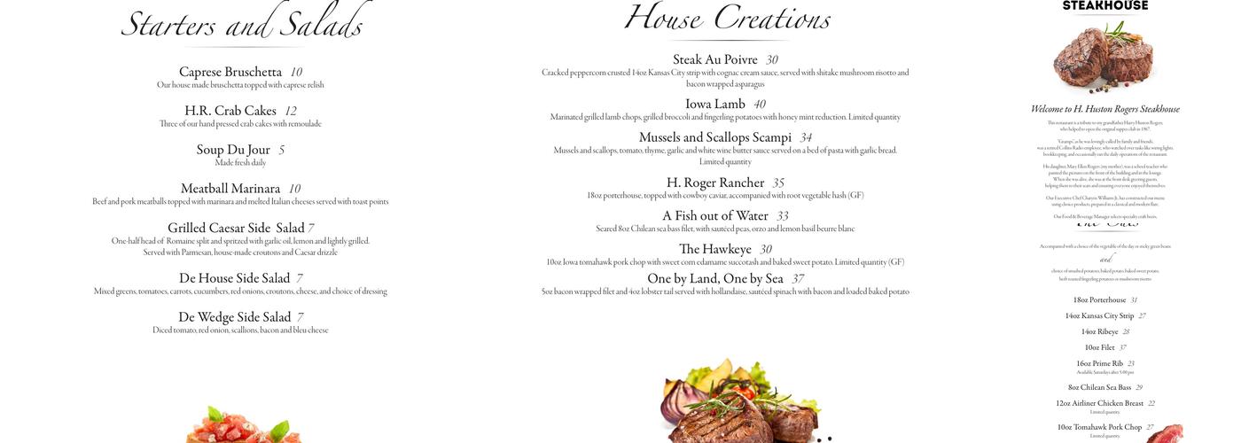Longbranch Weddings Menu