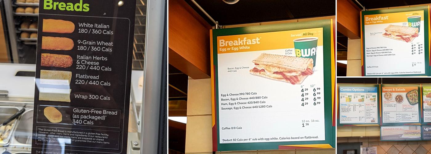 Subway Menu