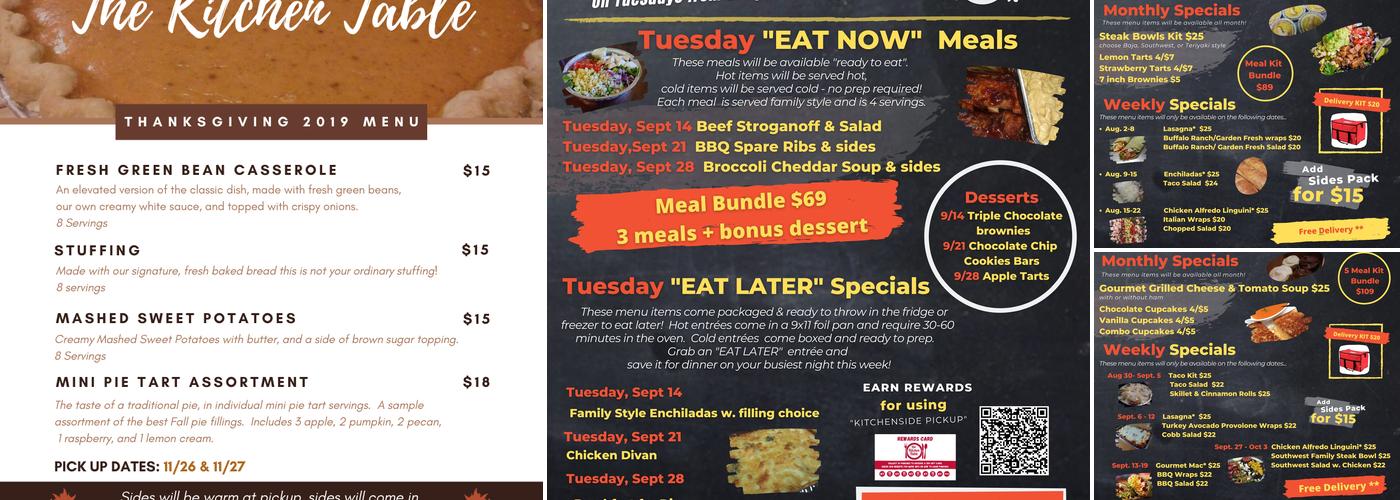 The Kitchen Table - Soup Kitchen Menu