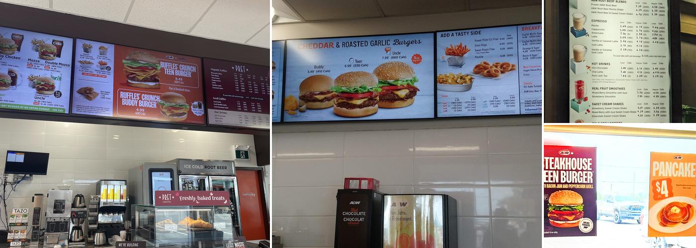 A&W Canada Menu