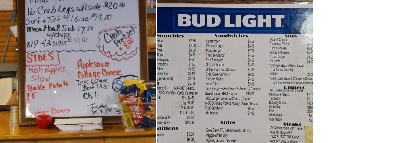 Sonia's Bar and Grill Menu