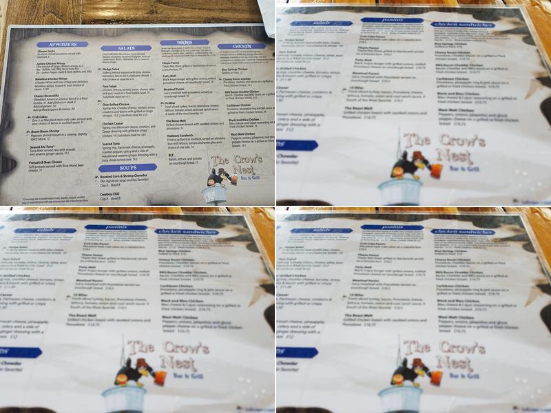 Crows Nest Restaurant Menu