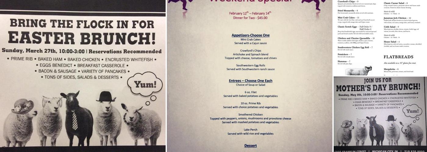 CRAWFORD'S PUB AND EATERY Menu