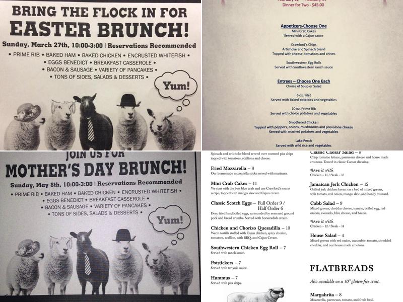 CRAWFORD'S PUB AND EATERY Menu