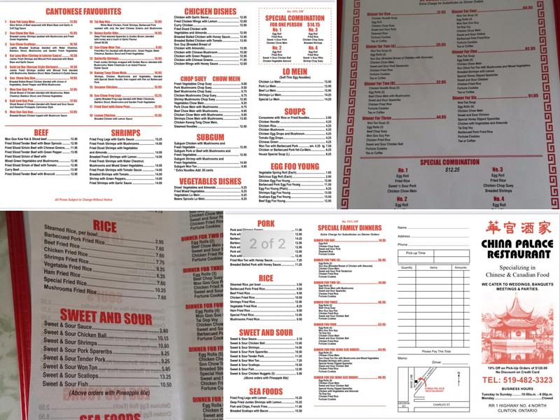 China Palace Menu