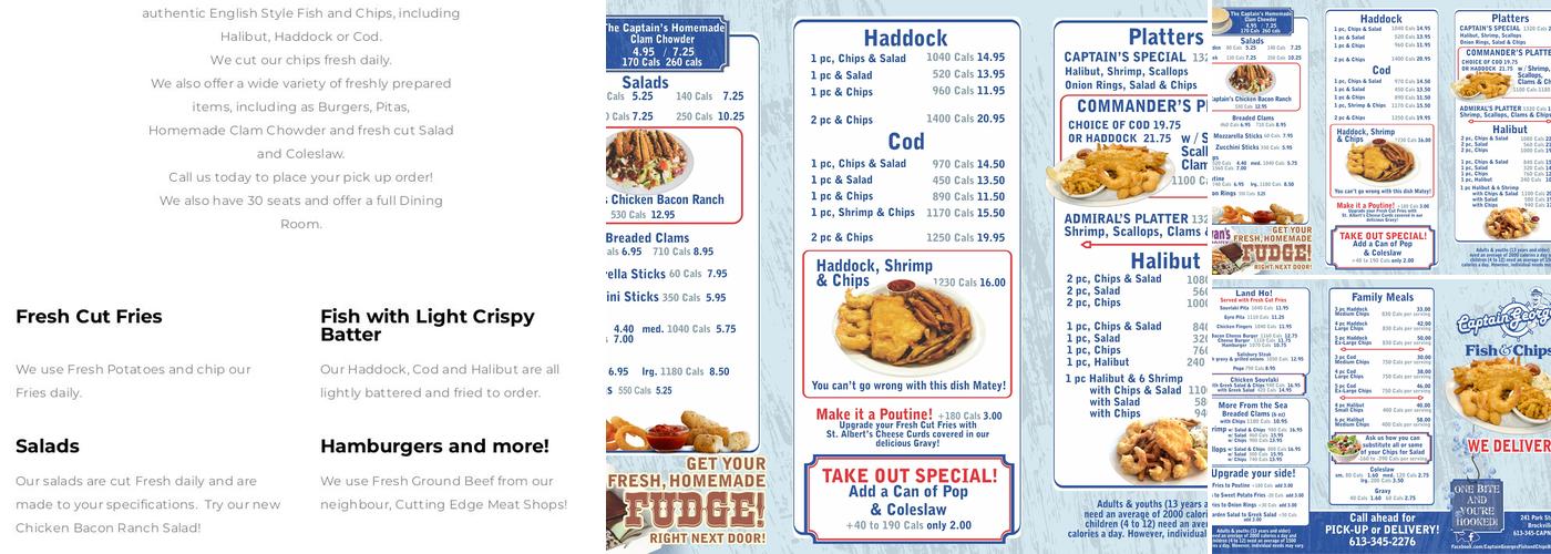 Captain George's Fish & Chips Menu