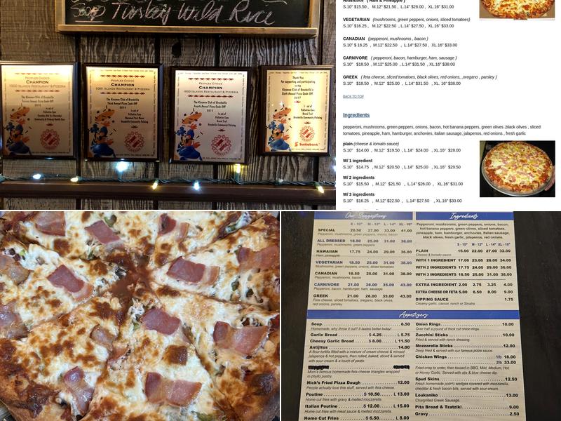 1000 Islands Restaurant & Pizzeria Menu