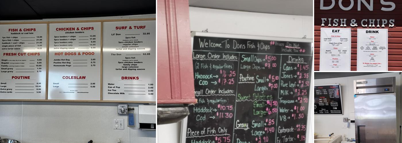 Don's Fish & Chips Menu