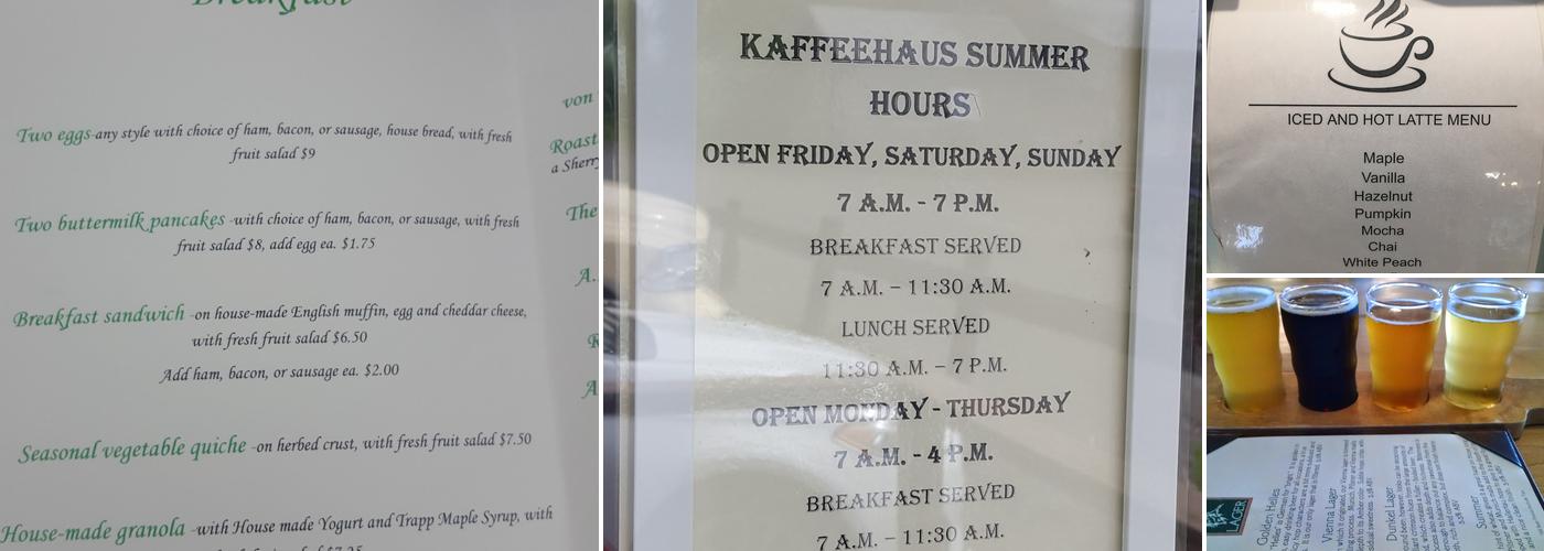 Trapp Kaffeehaus Menu