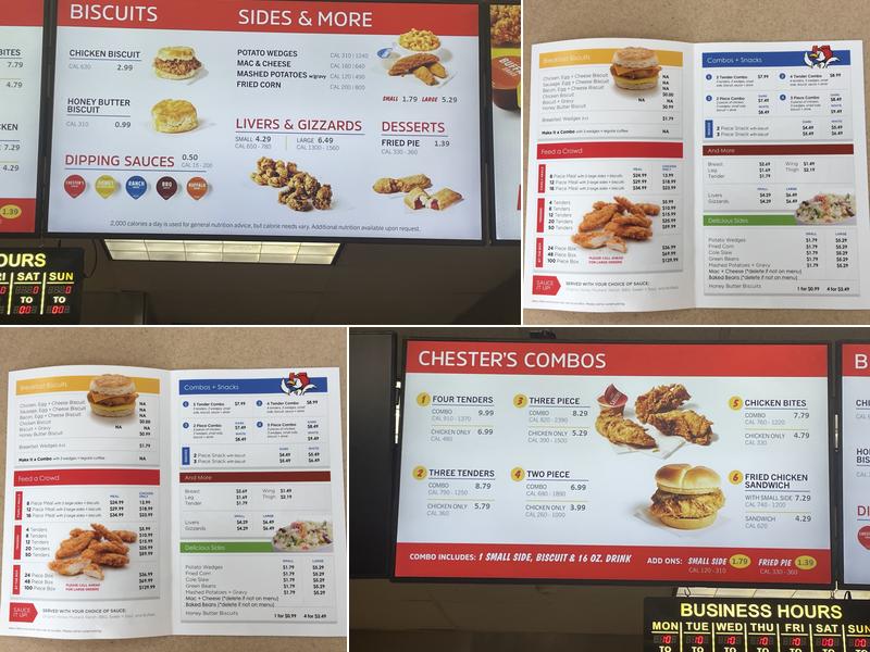 Chester's Chicken Menu