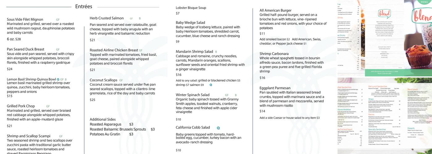 Palm Grill Menu