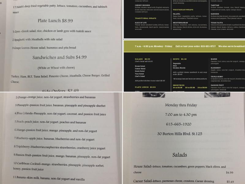 Fresh Wraps & Smoothies Menu